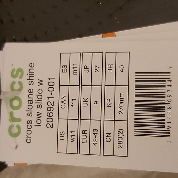 NWT Crocs Sloane Shine Low Slide Sz 11 Black/Silver --PAYPAL Paymemt ONLY - Picture 2 of 5